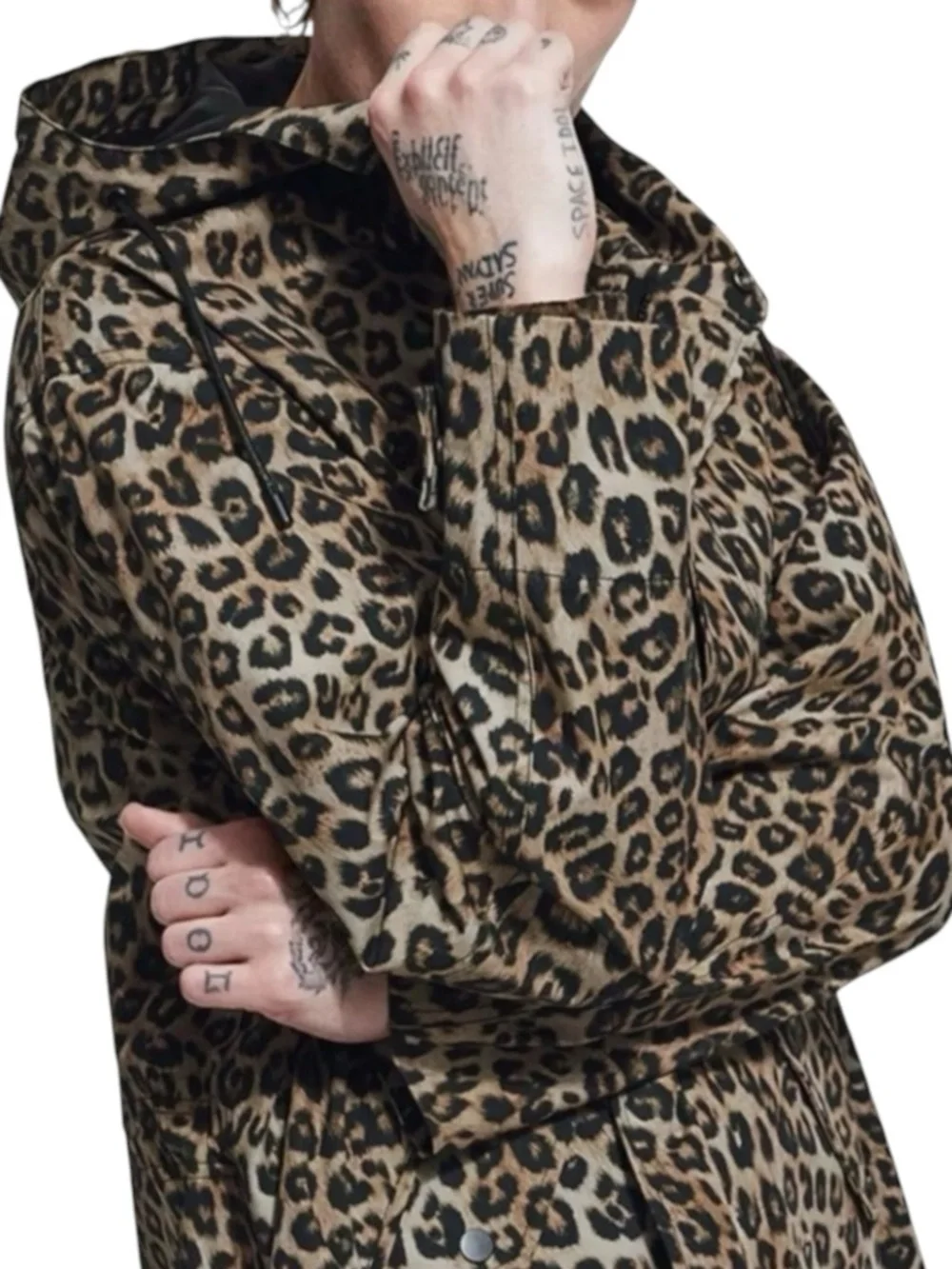 The Kooples Leopard Print Waterproof Parka Jacket Size 1 (Small) NWT